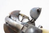 GOLD & SILVER Inlaid Antique BELGIAN 7mm Pinfire PEPPERBOX Revolver FOLDING TRIGGER 6-Shot Revolver w/IVORY GRIP - 12 of 16