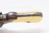 GOLD & SILVER Inlaid Antique BELGIAN 7mm Pinfire PEPPERBOX Revolver FOLDING TRIGGER 6-Shot Revolver w/IVORY GRIP - 5 of 16