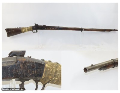 TACK DECORATED Antique COLT SPECIAL U.S. Model 1861 Rifle-Musket CIVIL WAR With CLEAR CARTOUCHE on Left Stock Flat