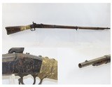 TACK DECORATED Antique COLT SPECIAL U.S. Model 1861 Rifle-Musket CIVIL WAR With CLEAR CARTOUCHE on Left Stock Flat