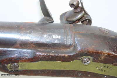 CANTON, MASS N. FRENCH Antique NEW ENGLAND Style Flintlock MILITIA MusketMASSACHUSETTS STATE Militia Type Dated 1838 - Image 14 of 21