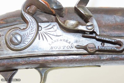 CANTON, MASS N. FRENCH Antique NEW ENGLAND Style Flintlock MILITIA MusketMASSACHUSETTS STATE Militia Type Dated 1838 - Image 6 of 21