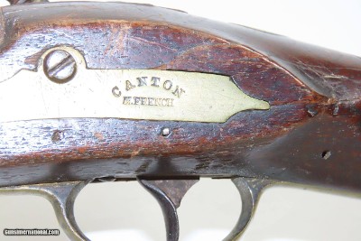 CANTON, MASS N. FRENCH Antique NEW ENGLAND Style Flintlock MILITIA MusketMASSACHUSETTS STATE Militia Type Dated 1838 - Image 15 of 21