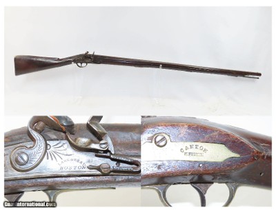 CANTON, MASS N. FRENCH Antique NEW ENGLAND Style Flintlock MILITIA Musket
MASSACHUSETTS STATE Militia Type Dated 1838