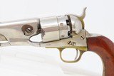 1863 Antique COLT Model 1860 .44 ARMY CIVIL WAR WILD WEST Period Nickel 8” In Fitted, Lined Modern Case with Key - 8 of 22