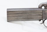 ENGRAVED Antique BRITISH SUPERPOSED .45 SWIVEL BARREL Percussion PistolMid-1800s English SELF DEFENSE Pocket Pistol - 5 of 18
