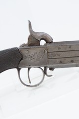 ENGRAVED Antique BRITISH SUPERPOSED .45 SWIVEL BARREL Percussion PistolMid-1800s English SELF DEFENSE Pocket Pistol - 17 of 18