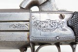 ENGRAVED Antique BRITISH SUPERPOSED .45 SWIVEL BARREL Percussion PistolMid-1800s English SELF DEFENSE Pocket Pistol - 6 of 18