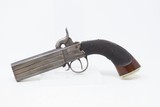 ENGRAVED Antique BRITISH SUPERPOSED .45 SWIVEL BARREL Percussion PistolMid-1800s English SELF DEFENSE Pocket Pistol - 2 of 18