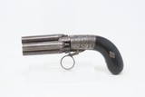 BELGIAN Antique MARIETTE PATENT Underhammer RING Trigger Perc. PEPPERBOX
LEIGE PROOFED 1850s Revolving Self Defense Pistol - 2 of 18
