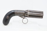 BELGIAN Antique MARIETTE PATENT Underhammer RING Trigger Perc. PEPPERBOX
LEIGE PROOFED 1850s Revolving Self Defense Pistol - 15 of 18