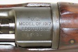 WORLD WAR I Era U.S. EDDYSTONE Model 1917 Bolt Action C&R MILITARY Rifle
FLAMING BOMB Marked .30.06 Caliber Rifle w/SLING - 9 of 20