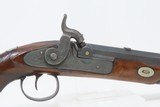 ENGRAVED English Antique SILVER BANDED Pistol Belt Holster .50 Caliber English BIG BORE Pistol Made Circa 1844 - 4 of 17
