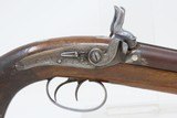 Engraved THOMAS LLOYD Antique DOUBLE BARREL Percussion TWO TRIGGER PistolBRITISH .60 Cal. Self Defense Belt/Holster Pistol - 4 of 21