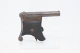 Antique ENGRAVED Single Shot LIEGE PROOFED .38 Rimfire Tip-Up POCKET Pistol Belgian Made Tip-Up Single Shot Pistol - 12 of 15