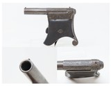 Antique ENGRAVED Single Shot LIEGE PROOFED .38 Rimfire Tip-Up POCKET Pistol Belgian Made Tip-Up Single Shot Pistol - 1 of 15