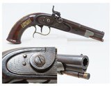 GAME SCENE ENGRAVED Antique PERCUSSION .36 Self Defense COAT/BELT PistolMid-19th Century Carry Gun - 1 of 20