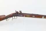 ENGRAVED Antique Unmarked Half Stock PERCUSSION .44 TARGET Rifle PEEP SIGHT Mid-1800s Target/Competition Rifle - 4 of 20