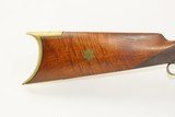 ENGRAVED Antique Unmarked Half Stock PERCUSSION .44 TARGET Rifle PEEP SIGHT Mid-1800s Target/Competition Rifle - 3 of 20