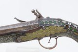 ORNATE Antique MEDITERANEAN/OTTOMAN Style Flintlock HORSE/NAVAL Pistol INLAID STOCK Late-18th / Early 19th Century Pistol - 15 of 16
