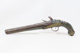 ORNATE Antique MEDITERANEAN/OTTOMAN Style Flintlock HORSE/NAVAL Pistol INLAID STOCK Late-18th / Early 19th Century Pistol - 13 of 16