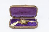 GOLD, ENGRAVED, IVORY Leather CASED Antique 5mm PINFIRE Revolver Lefaucheux European with Fitted Wallet Case - 2 of 22