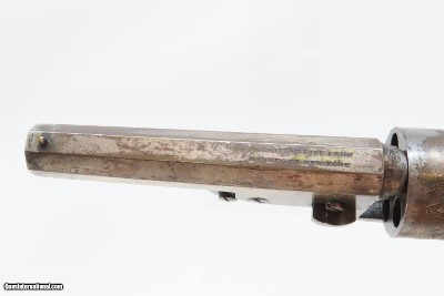 c1858 SCROLL ENGRAVED, SILVER PLATE Antique MANHATTAN POCKET Revolver .31 With STAGE COACH ROBBERY CYLINDER SCENE! - Image 10 of 22