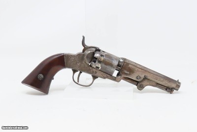 c1858 SCROLL ENGRAVED, SILVER PLATE Antique MANHATTAN POCKET Revolver .31 With STAGE COACH ROBBERY CYLINDER SCENE! - Image 19 of 22