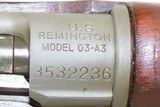 WORLD WAR II U.S. Remington M1903A3 Bolt Action C&R INFANTRY Rifle .30-06 Made in 1943 w/ “R.A. / FLAMING BOMB / 4-43” Barrel - 9 of 20
