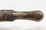 CHISELED CARVED SILVER MOTHER of PEARL Inlaid HORN Tipped FLINTLOCK Pirate Gorgeous Workmanship, High Condition - 8 of 20