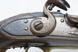 CHISELED CARVED SILVER MOTHER of PEARL Inlaid HORN Tipped FLINTLOCK Pirate Gorgeous Workmanship, High Condition - 6 of 20