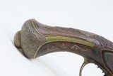 CHISELED CARVED SILVER MOTHER of PEARL Inlaid HORN Tipped FLINTLOCK Pirate Gorgeous Workmanship, High Condition - 3 of 20