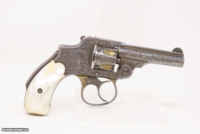 SILVER & GOLD PLATED, ENGRAED 1st Model S&W .32 Safety Hammerless 5-Shot “LEMONSQUEEZER” Revolver w/PEARL GRIPS - Image 15 of 18
