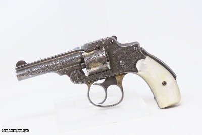 SILVER & GOLD PLATED, ENGRAED 1st Model S&W .32 Safety Hammerless 5-Shot “LEMONSQUEEZER” Revolver w/PEARL GRIPS - Image 2 of 18
