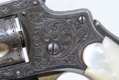 SILVER & GOLD PLATED, ENGRAED 1st Model S&W .32 Safety Hammerless 5-Shot “LEMONSQUEEZER” Revolver w/PEARL GRIPS - Image 6 of 18