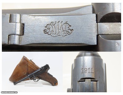 1911 Dated SWISS Rework LUGER PISTOL & HOLSTER 2 Magazines 7.65x21mm DWM 30 With Grip Safety & German Proofs