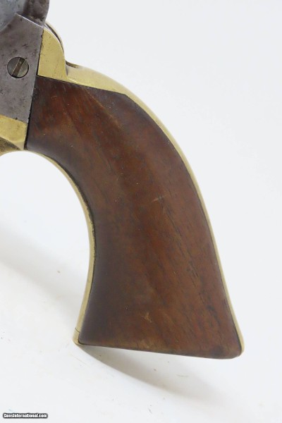 c1861 Antique COLT 1849 POCKET Revolver w/HOLSTER CIVIL WAR FRONTIER 6” w Stagecoach Robbery Holdup Cylinder Scene - Image 5 of 23