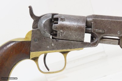 c1861 Antique COLT 1849 POCKET Revolver w/HOLSTER CIVIL WAR FRONTIER 6” w Stagecoach Robbery Holdup Cylinder Scene - Image 22 of 23