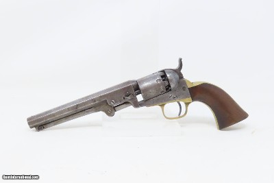 c1861 Antique COLT 1849 POCKET Revolver w/HOLSTER CIVIL WAR FRONTIER 6” w Stagecoach Robbery Holdup Cylinder Scene - Image 4 of 23