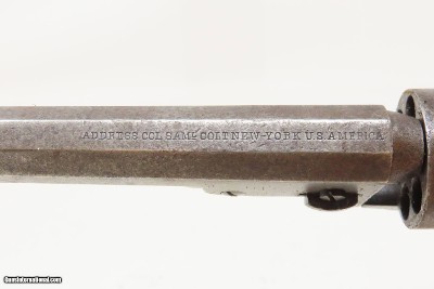 c1861 Antique COLT 1849 POCKET Revolver w/HOLSTER CIVIL WAR FRONTIER 6” w Stagecoach Robbery Holdup Cylinder Scene - Image 11 of 23