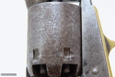 c1861 Antique COLT 1849 POCKET Revolver w/HOLSTER CIVIL WAR FRONTIER 6” w Stagecoach Robbery Holdup Cylinder Scene - Image 16 of 23
