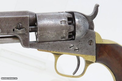 c1861 Antique COLT 1849 POCKET Revolver w/HOLSTER CIVIL WAR FRONTIER 6” w Stagecoach Robbery Holdup Cylinder Scene - Image 6 of 23