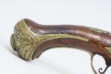 ORNATE CONTINENTAL EUROPEAN Antique Flintlock Pistol w BRASS LOCK, BARREL 18th Century Fighting Pistol in .60 Caliber - 3 of 19