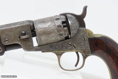 SCROLL ENGRAVED Antique MANHATTAN NAVY Revolver .36 CIVIL WAR c1862 With Multi-Panel ENGRAVED CYLINDER SCENE - Image 4 of 18