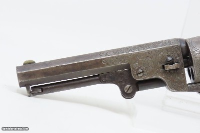 SCROLL ENGRAVED Antique MANHATTAN NAVY Revolver .36 CIVIL WAR c1862 With Multi-Panel ENGRAVED CYLINDER SCENE - Image 5 of 18