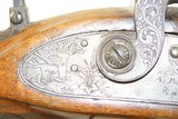 Game Scene ENGRAVED Antique A. REHBICHLER Germanic PERCUSSION TARGET RifleGERMAN Mid-1800s DEAR and FLORAL SCROLL ENGRAVING - 6 of 18