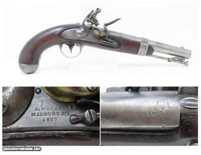 Antique ASA WATERS U.S. Model 1836 .54 Caliber Smoothbore FLINTLOCK Pistol
STANDARD ISSUE of the MEXICAN-AMERICAN WAR!