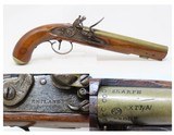 BRASS BARRELED Antique KETLAND-SHARPE EXTRA PROOF FLINTLOCK Pistol Early-1800s Trade Pistol .47 Caliber - 1 of 19