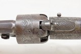T.L. HOIST Antique TRANSITIONAL Revolver “5” Belgian ENGRAVED H&J Liege Proofed DOUBLE ACTION Bar Hammer Pistol - 9 of 19