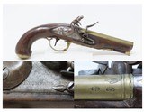 ENGLISH Antique RICHARDS Flintlock BELTHOOK Pistol .50 Caliber Brass Barrel Flintlock w/ PRE 1813 LONDON Proof Marks